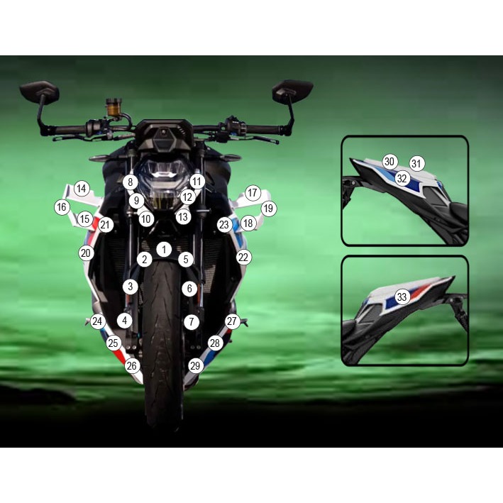 [GUARDBMW017] Eazi-Grip Paint Protection Film for BMW M1000R, gloss or matte (Gloss)