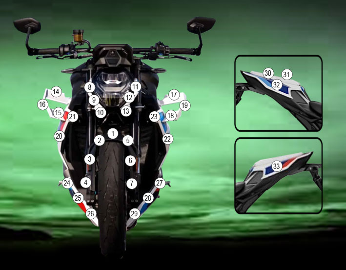 [GUARDBMW017] Eazi-Grip Paint Protection Film for BMW M1000R, gloss or matte (Gloss)