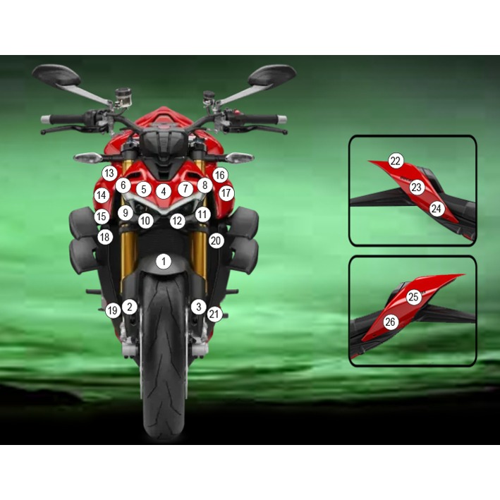 Eazi-Grip Paint Protection Film for Ducati Streetfighter V4 S SP, gloss or matte