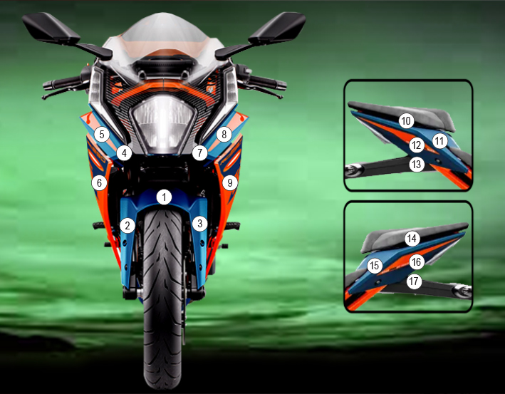 [GUARDKTM010] Eazi-Grip Paint Protection Film for KTM RC390, gloss or matte (Gloss)