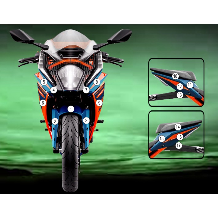 [GUARDKTM010] Eazi-Grip Paint Protection Film for KTM RC390, gloss or matte (Gloss)