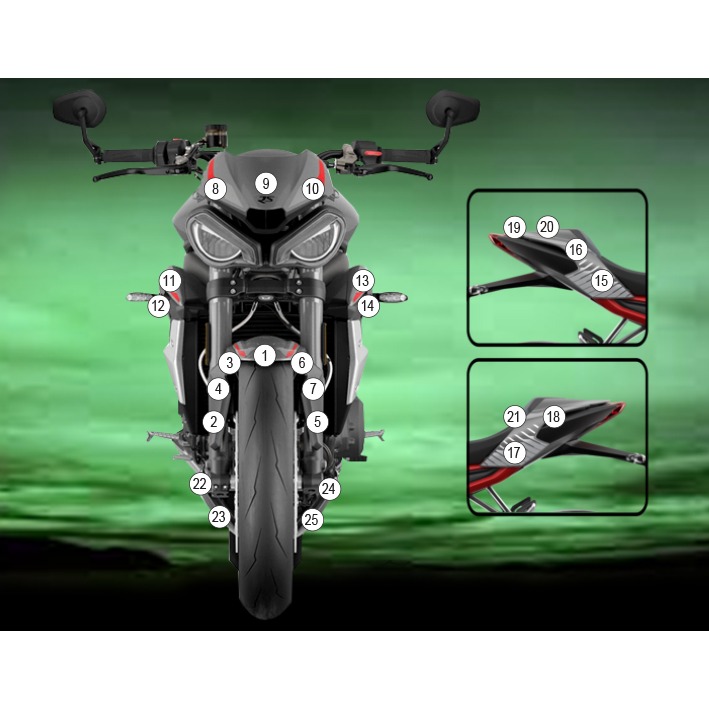 [GUARDTRI016] Eazi-Grip Paint Protection Film for Triumph Street Triple RS, gloss or matte (Gloss)