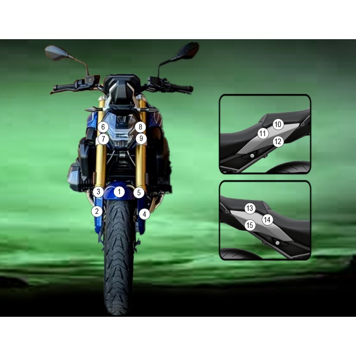 [GUARDBMW018] Eazi-Grip Paint Protection Film for BMW R1250R, gloss or matte (Gloss)