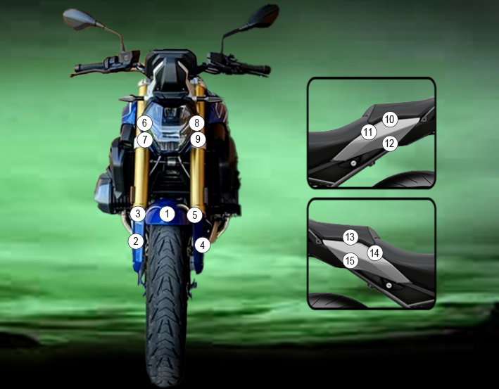 [GUARDBMW018] Eazi-Grip Paint Protection Film for BMW R1250R, gloss or matte (Gloss)