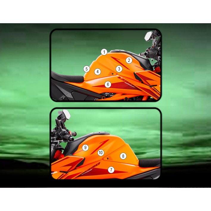 [TANKKTM001] Eazi-Grip Tank Protection Film for KTM 1390 Super Duke R, gloss or matte (Gloss)