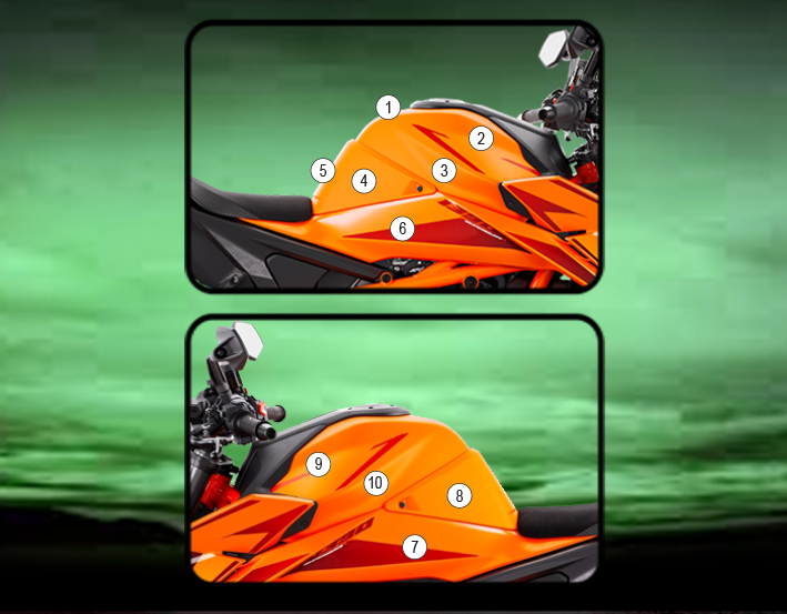 [TANKKTM001] Eazi-Guard Tank Protection Film for KTM 1390 Super Duke R, gloss or matte (Gloss)