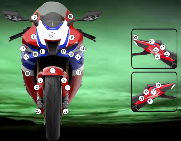 [GUARDHON024] Eazi-Grip Paint Protection Film for Honda CBR1000RR-R 2024, gloss or matte (Gloss)