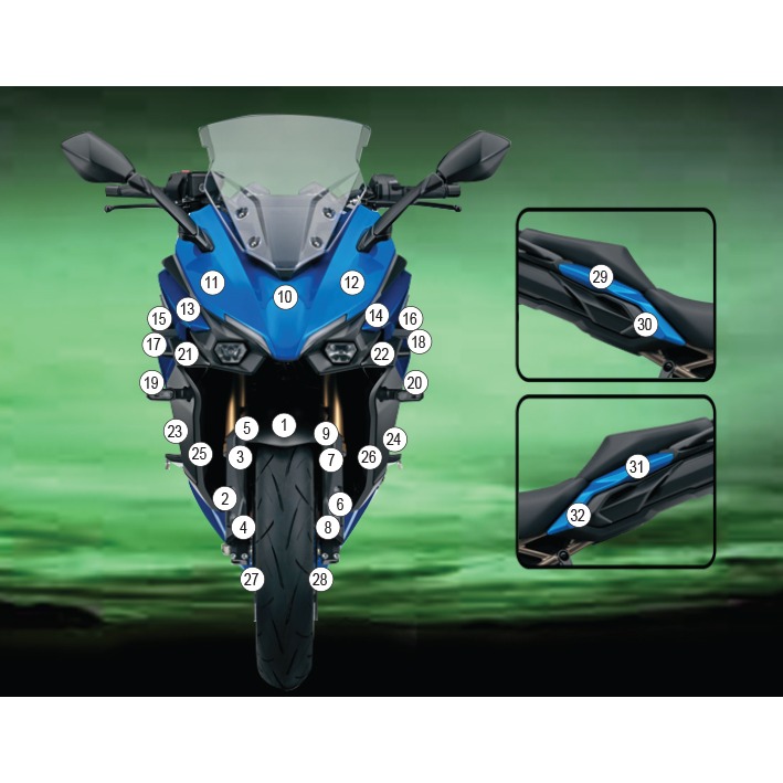 [GUARDSUZ006] Eazi-Grip Paint Protection Film for Suzuki GSX-S 1000 GT, gloss or matte (Gloss)