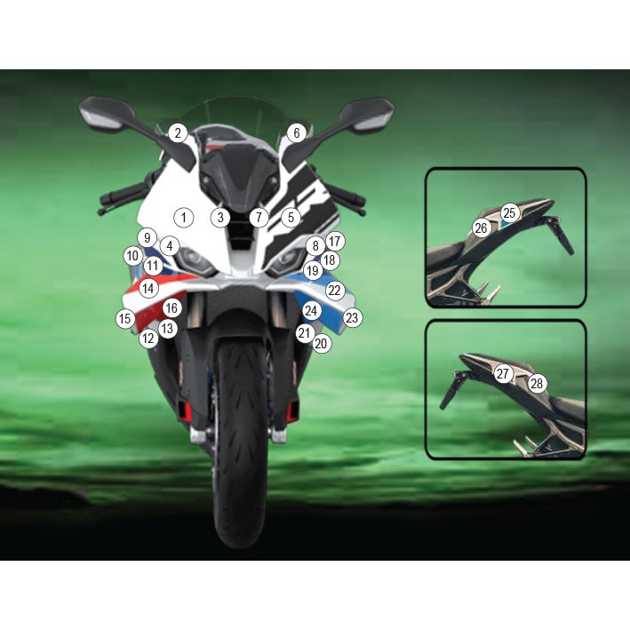 Eazi-Grip Paint Protection Film for BMW S1000RR, gloss or matte