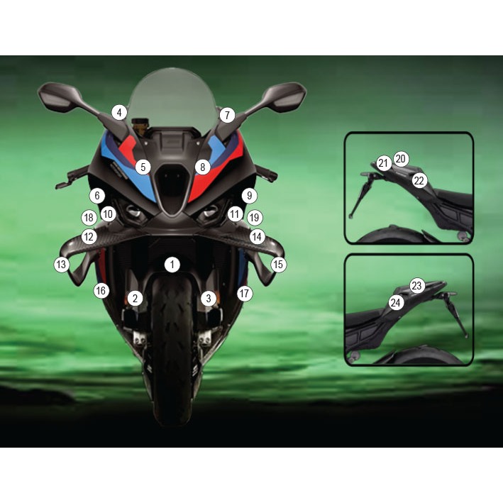[GUARDBMW022] Eazi-Grip Paint Protection Film for BMW M 1000 RR, gloss or matte (Gloss)