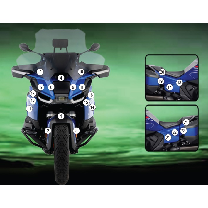[GUARDBMW023] Eazi-Grip Paint Protection Film for BMW R 1300 RT, gloss or matte (Gloss)