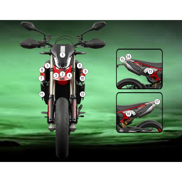[GUARDDUC028] Eazi-Grip Paint Protection Film for Ducati Hypermotard 698 Mono, gloss or matte (Gloss)
