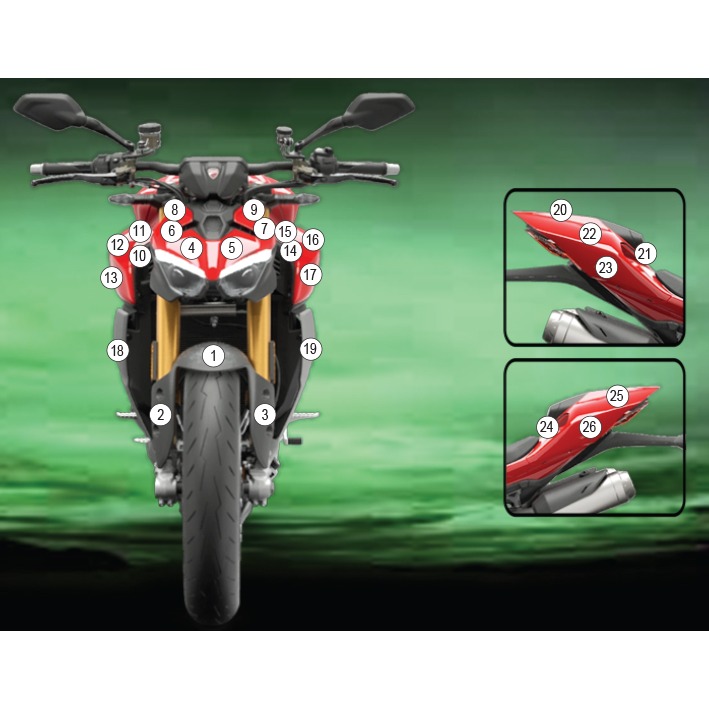 Eazi-Grip Paint Protection Film for Ducati Streetfighter V2, gloss or matte