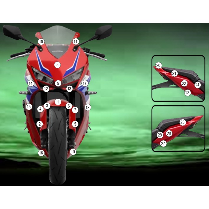 [GUARDHON022] Eazi-Grip Paint Protection Film for Honda CBR650R, gloss or matte (Gloss)