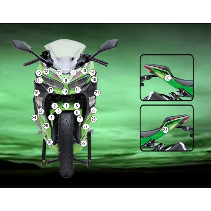 [GUARDKAW031] Eazi-Grip Paint Protection Film for Kawasaki Ninja 400, gloss or matte (Gloss)