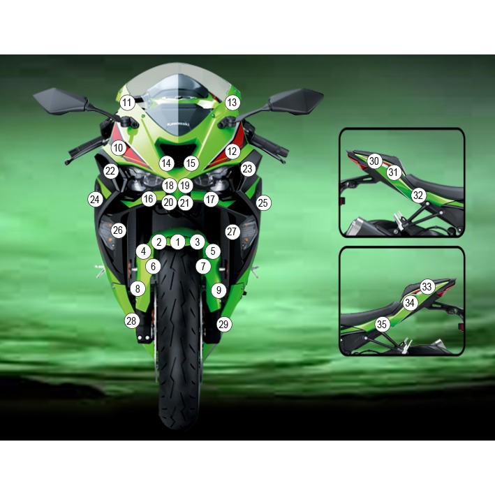 Eazi-Grip Paint Protection Film for Kawasaki Ninja ZX-6R, gloss or matte