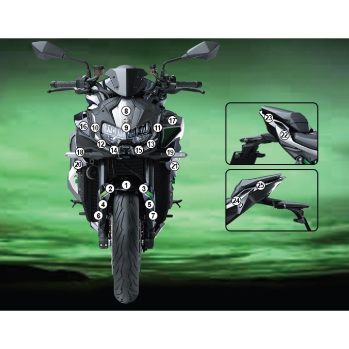 Eazi-Grip Paint Protection Film for Kawasaki ZH2, gloss or matte