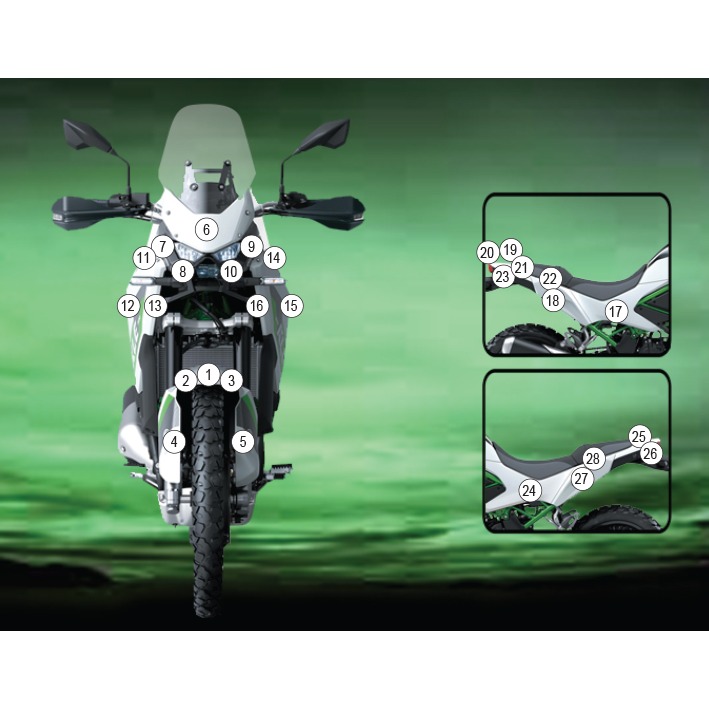 Eazi-Grip Paint Protection Film for Kawasaki KLE500, gloss or matte