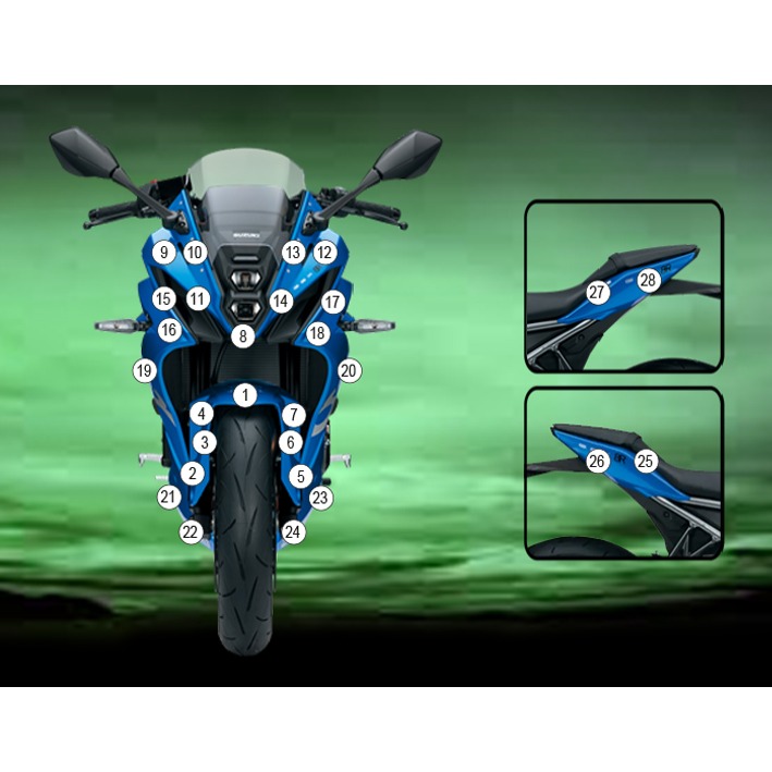 Eazi-Grip Paint Protection Film for Suzuki GSX-8R, gloss or matte