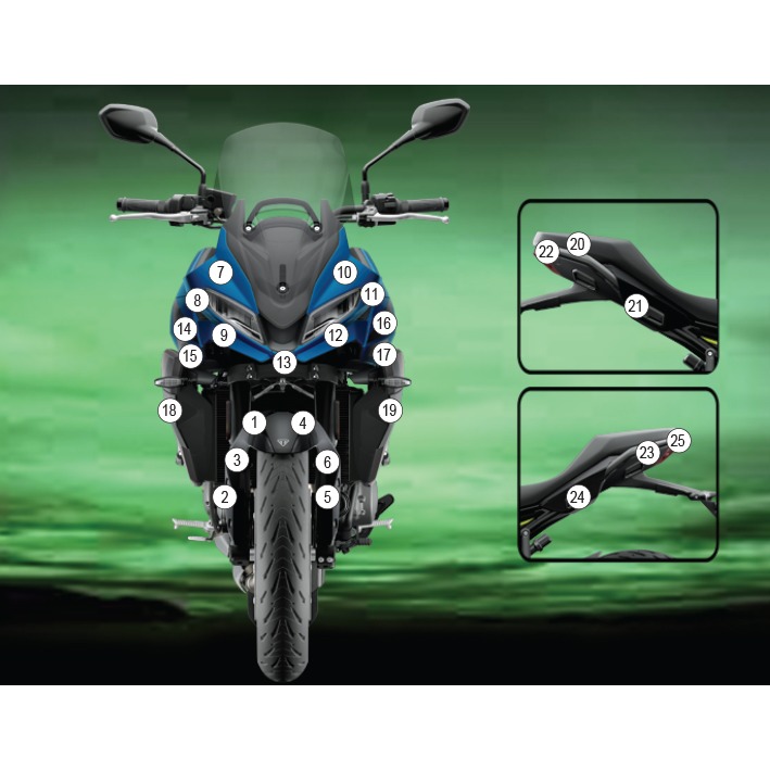 Eazi-Grip Paint Protection Film for Triumph Tiger Sport 660, gloss or matte