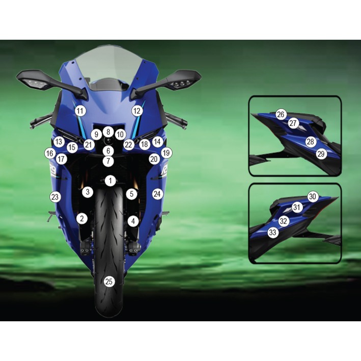 Eazi-Grip Paint Protection Film for Yamaha R9, gloss or matte
