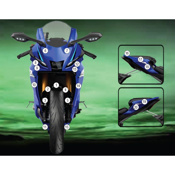 Eazi-Grip Paint Protection Film for Yamaha R7, gloss or matte
