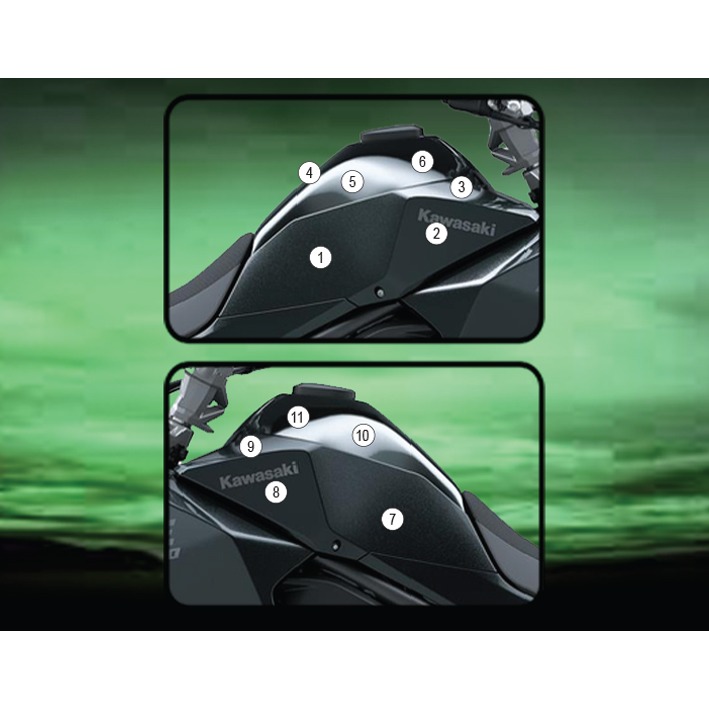 [TANKKAW009] Eazi-Grip Tank Protection Film for Kawasaki KLE500, gloss or matte (Gloss)