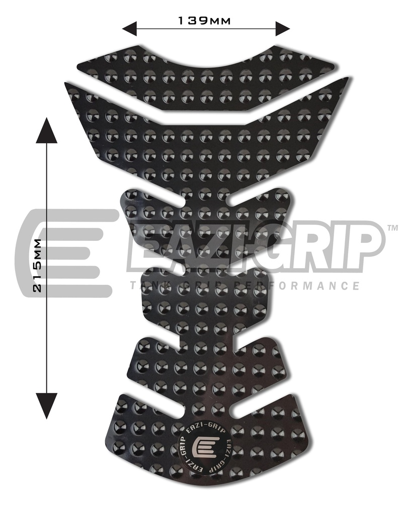 [EVOCENTREPADDBL] Eazi-Grip EVO Centre Tank Pad D 139mm x 215mm, clear or black (Black)