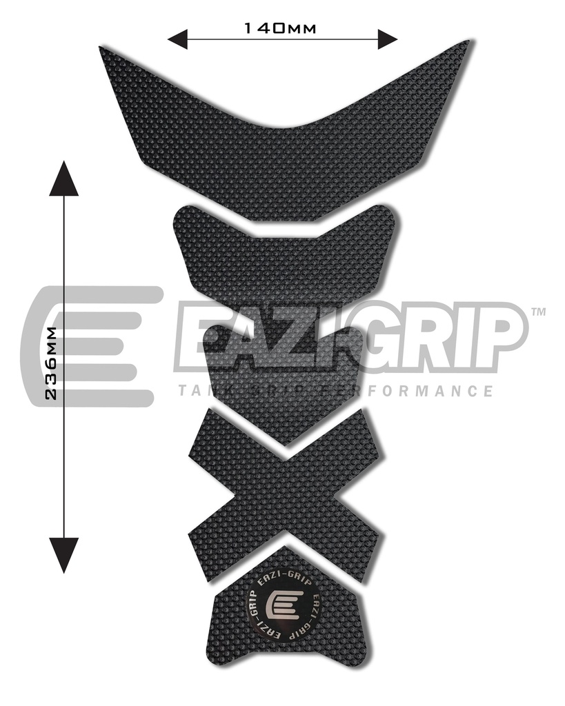 [PROCENTREPADCBL] Eazi-Grip PRO Centre Tank Pad C 140mm x 236mm, clear or black (Black)