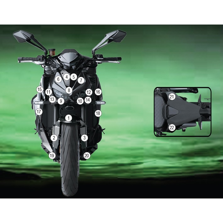 [GUARDKAW039] Eazi-Grip Paint Protection Film for Kawasaki Z1100, gloss or matte (Gloss)