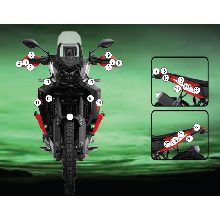 Eazi-Grip Paint Protection Film for Yamaha Tenere 700 World Raid, gloss or matte