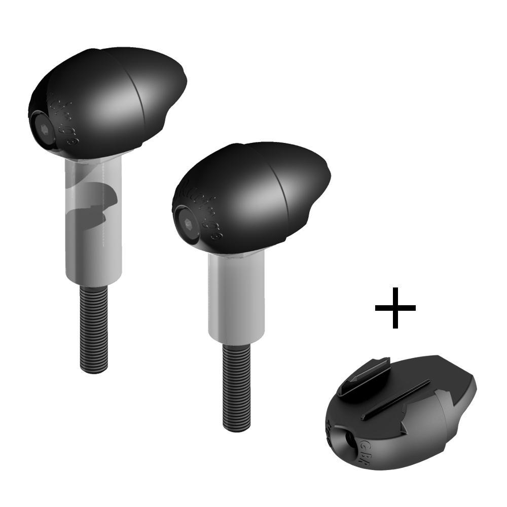 [FS-R6-2006-S-GPR] GBRacing Bullet Frame Sliders (Street) for Yamaha YZF-R6 GoPro™ Camera Mount bundle