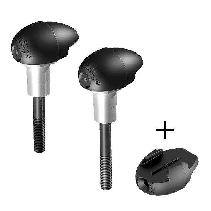 [FS-V4R-2011-S-GPR] GBRacing Bullet Frame Sliders (Street) for Aprilia Tuono V4 2011 - 2020 GoPro™ Camera Mount bundle