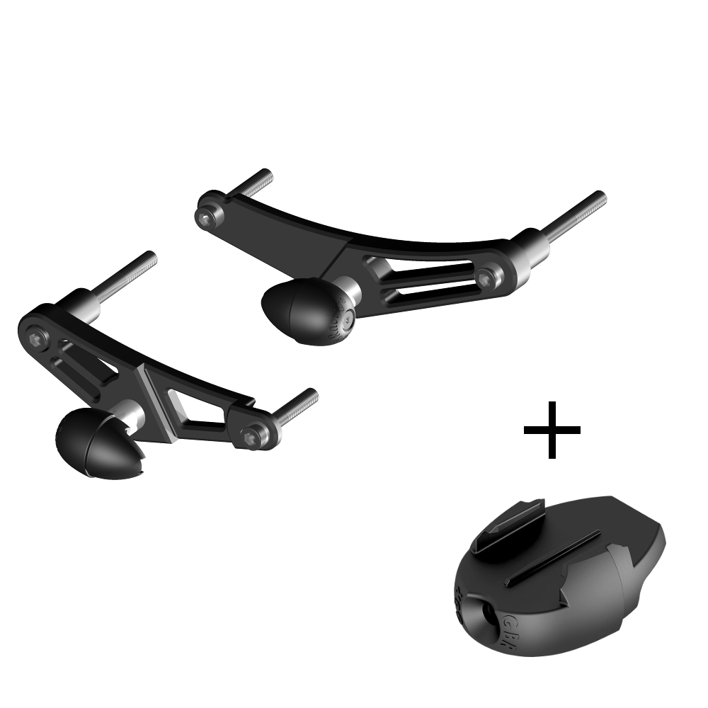 [FS-675-2006-CS-R-GPR] GBRacing Frame Sliders (Race) for Triumph Daytona 675 Street Triple GoPro™ Camera Mount bundle