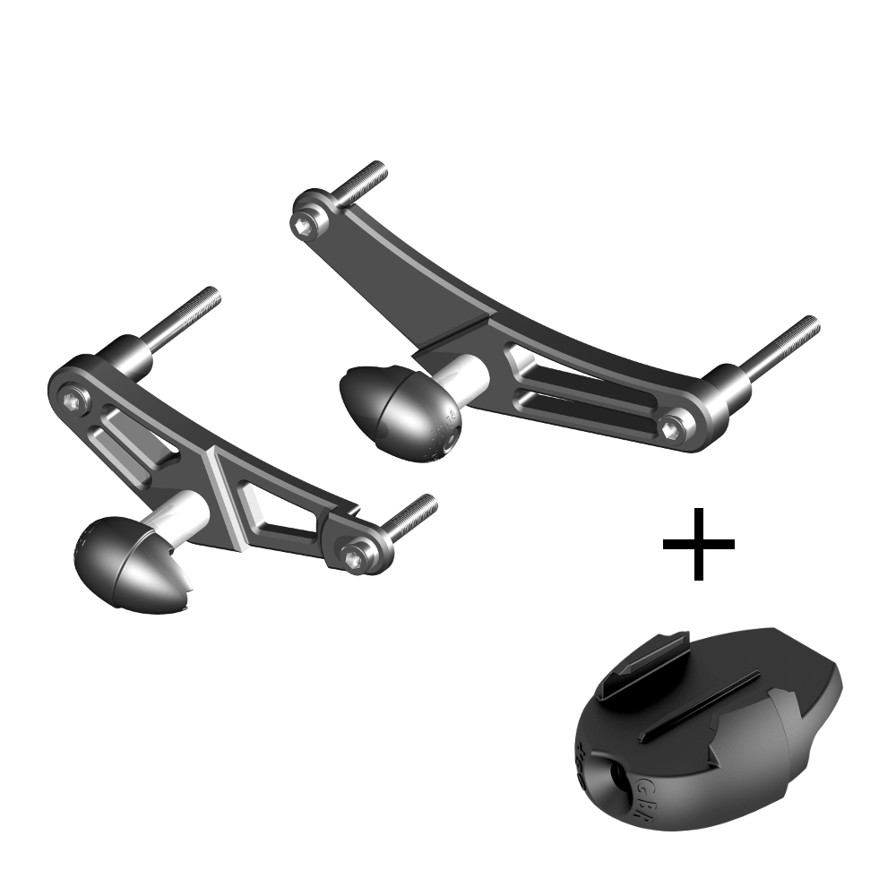 GBRacing Street Bullet Frame Sliders for Triumph Daytona 675 Street Triple GoPro™ Camera Mount bundle