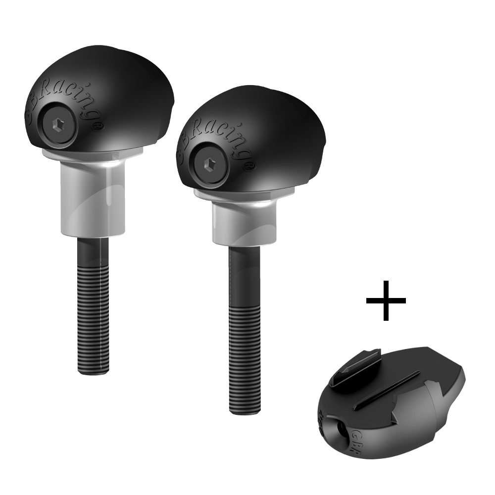 [FS-GSXR1000-K5-R-GPR] GBRacing Bullet Frame Sliders (Race) for Suzuki GSX-R 1000 2005 - 2008 GoPro™ Camera Mount bundle