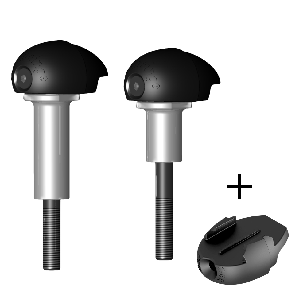 GBRacing Race Bullet Frame Sliders for Kawasaki ZX-6R GoPro™ Camera Mount bundle