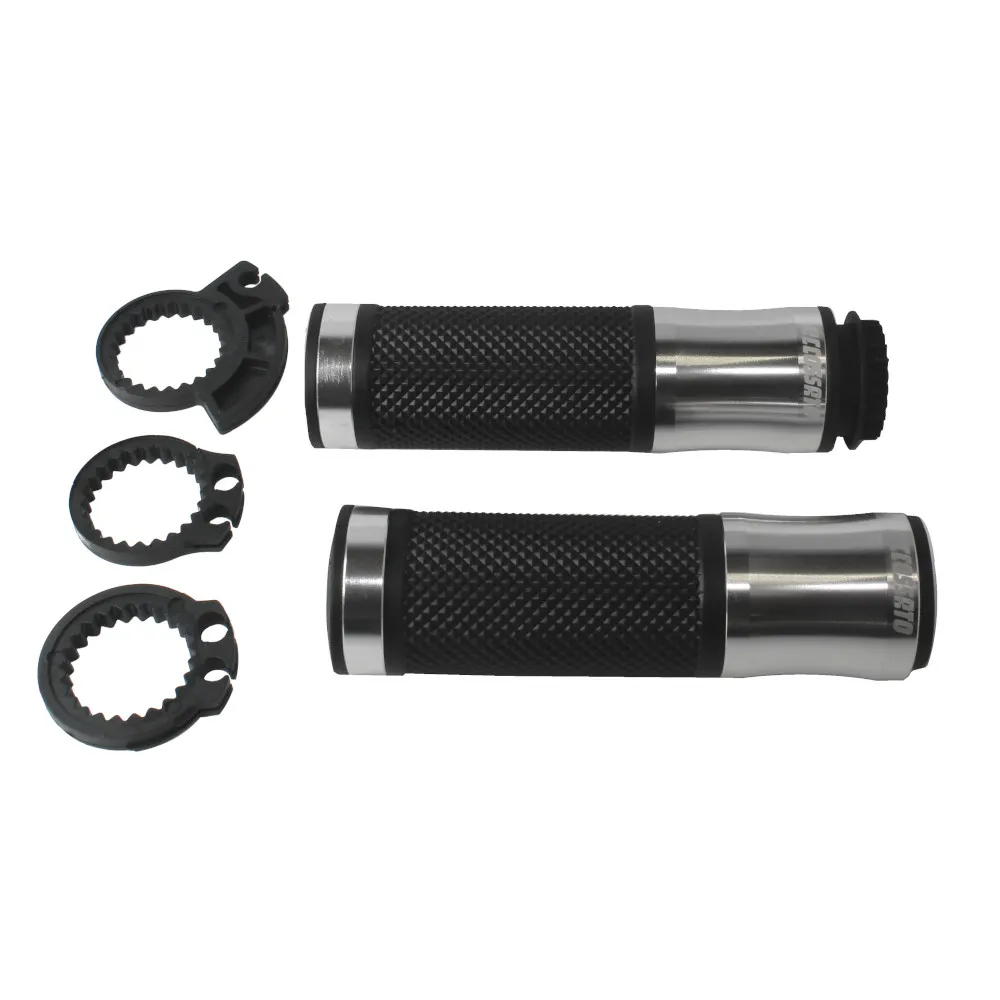 [GR004S] Accossato Pair of CNC Aluminium Racing Grips silver