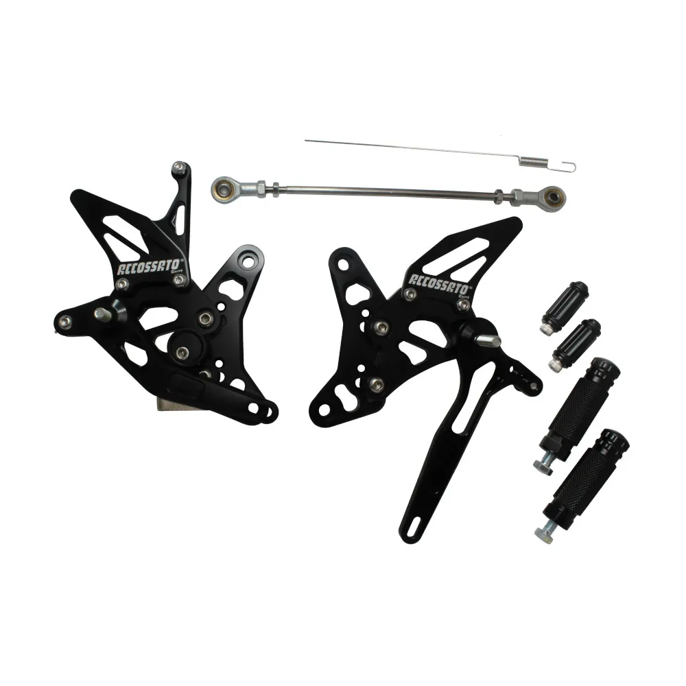 [FT090N] Accossato Adjustable Rearsets for Suzuki SV650 2016 black