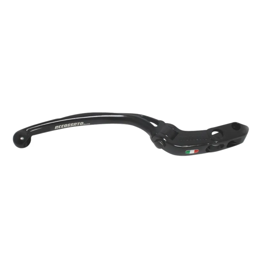 [LV005N-19-L-RST] Accossato Folding Brake Lever for Accossato and Brembo master cylinders, long black 19mm with eyelet