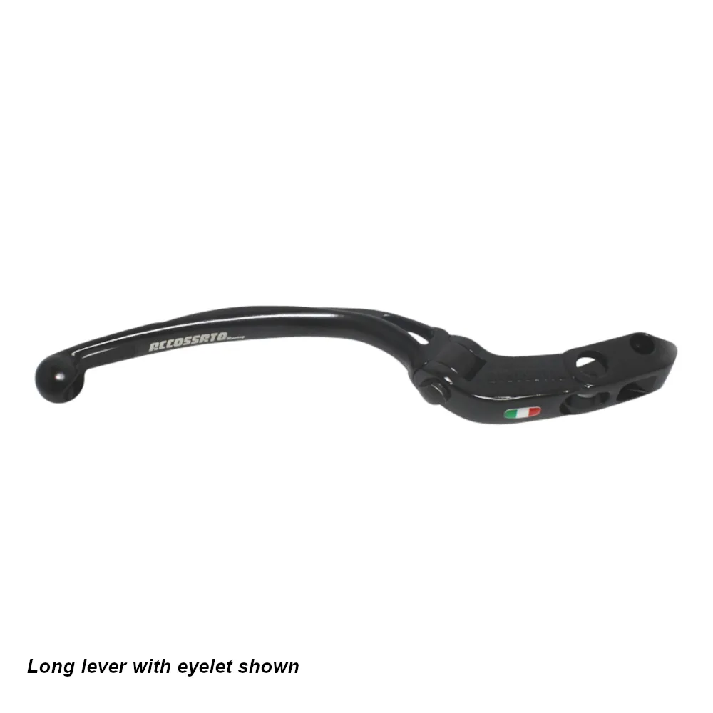 [LV005N-20-C-NRST] Accossato Folding Brake Lever for Accossato and Brembo master cylinders, short black 20mm no eyelet