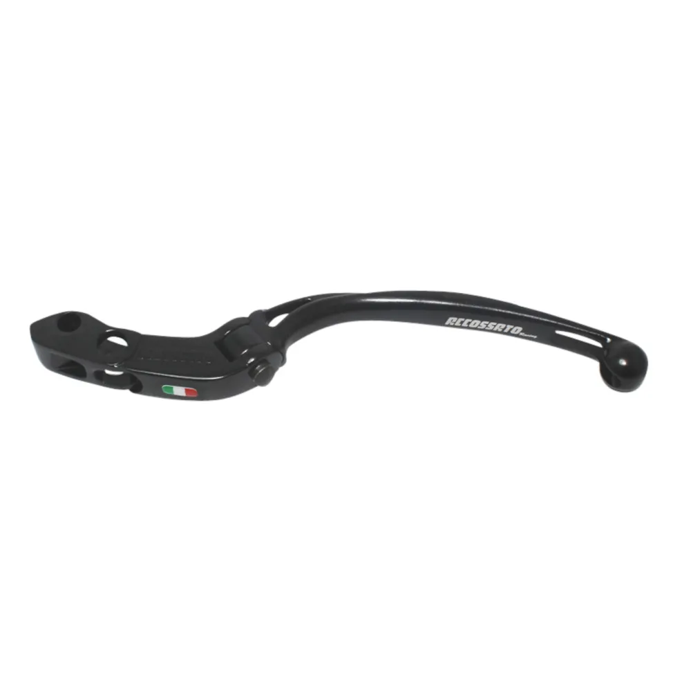 [LV006N-16-L-RST] Accossato Folding Clutch Lever for Accossato and Brembo master cylinders, long black 16mm with eyelet