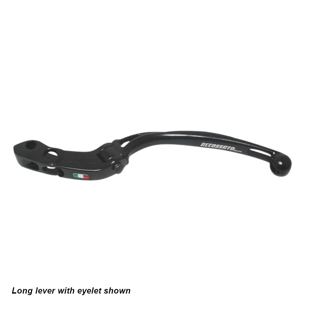 [LV006N-18-C-NRST] Accossato Folding Clutch Lever for Accossato and Brembo master cylinders, short black 18mm no eyelet