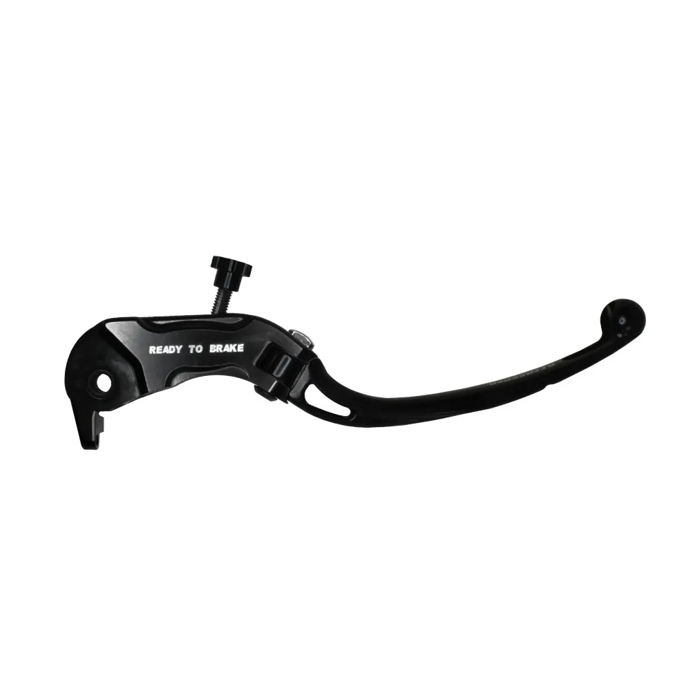 [LV030N-18-L-RST] Accossato Folding Brake Lever for Ready to Brake master cylinders, long black 18mm with eyelet