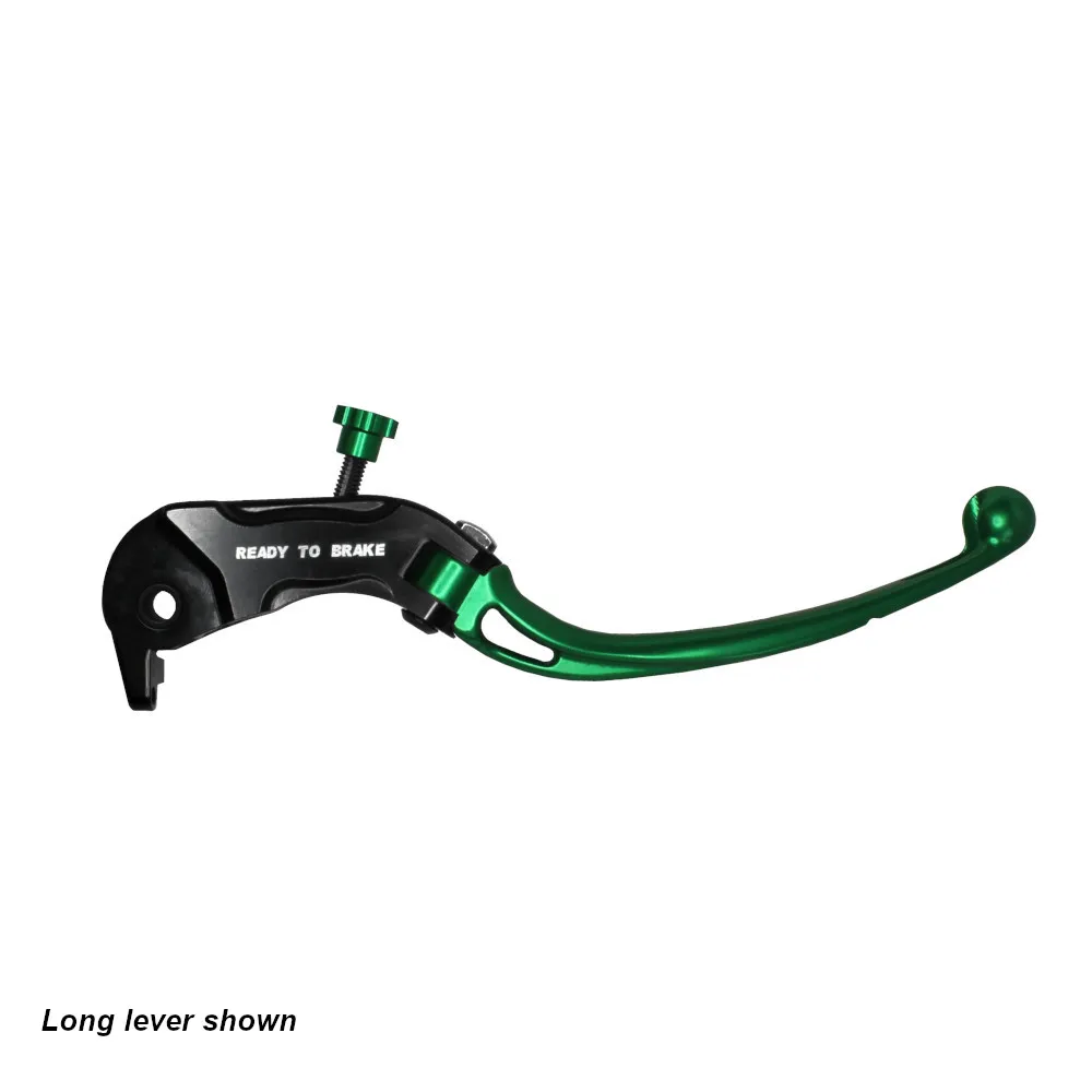 [LV030G-20-C-NRST] Accossato Folding Brake Lever for Ready to Brake master cylinders, short green 20mm no eyelet
