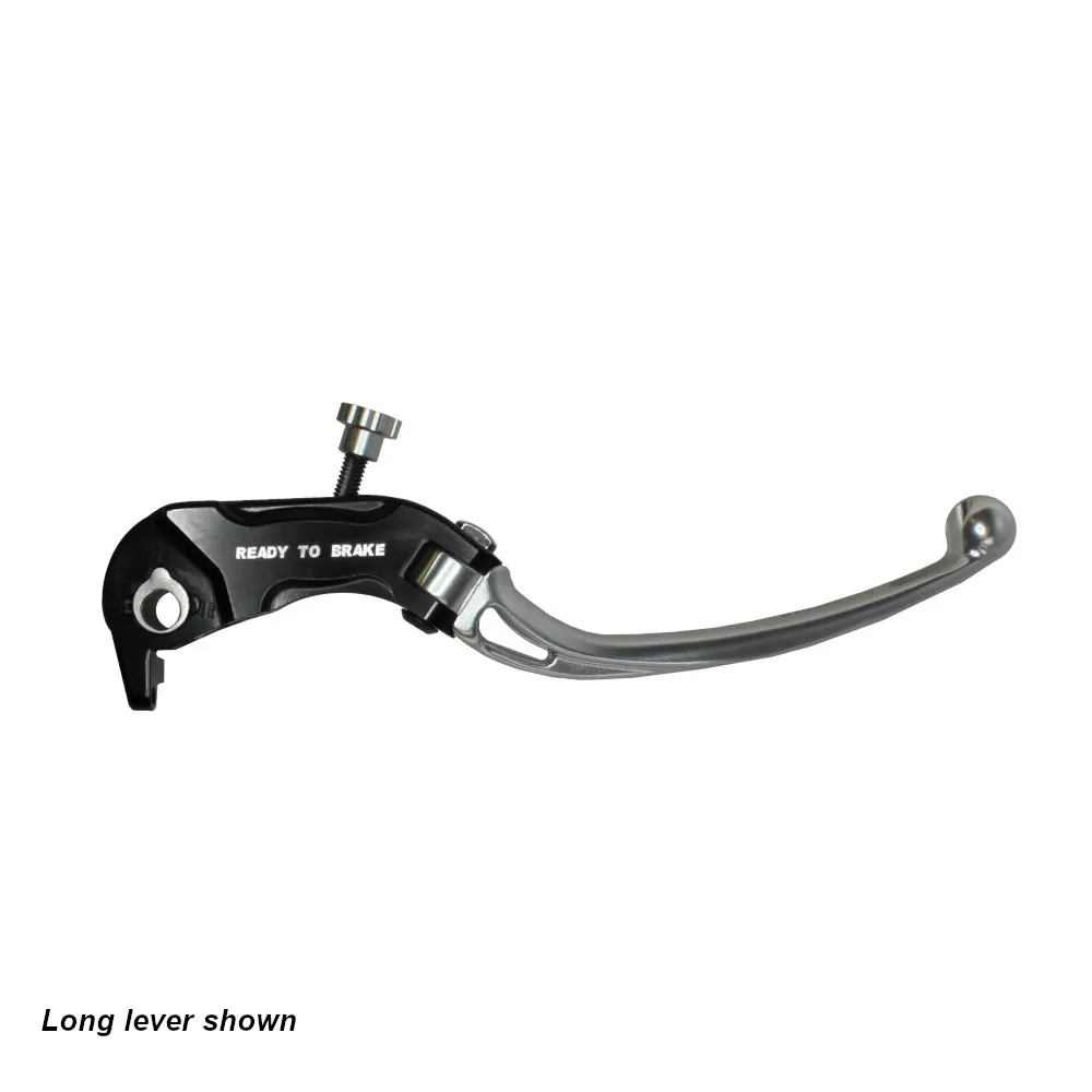 [LV030S-PRS-C-NRST] Accossato Folding Brake Lever for Ready to Brake master cylinders, short silver PRS 17-18-19mm no eyelet