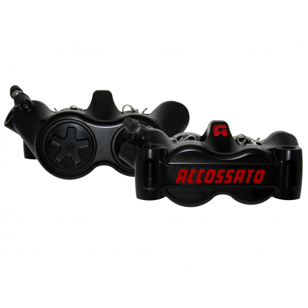 Accossato Radial Brake Caliper Set CNC-machined Monoblock 100 mm titanium pistons, black