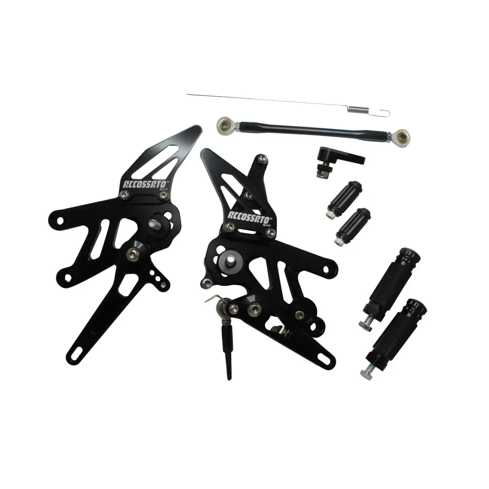[FT095N] Accossato Adjustable Rearsets for Aprilia RSV4 2013 - 2014 black