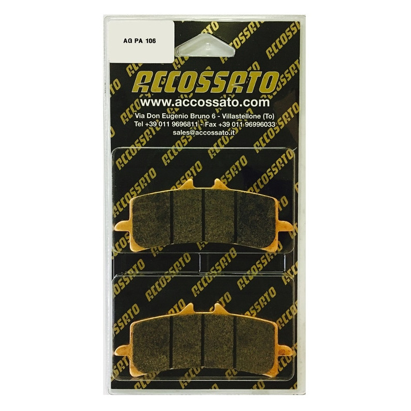 Accossato AGPA106ST Street Brake Pads for Aprilia BMW Ducati Honda Kawasaki KTM Suzuki Triumph